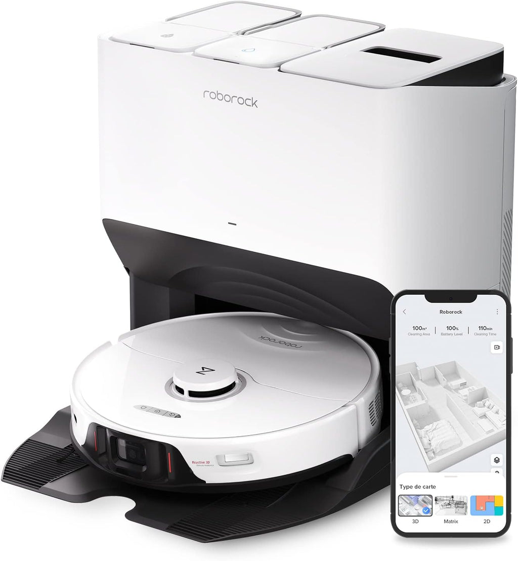 Roborock S8 Pro Ultra – Robot Aspirateur Laveur, 6 000 Pa, Station RockDock Ultra, Autonomie 300 m²