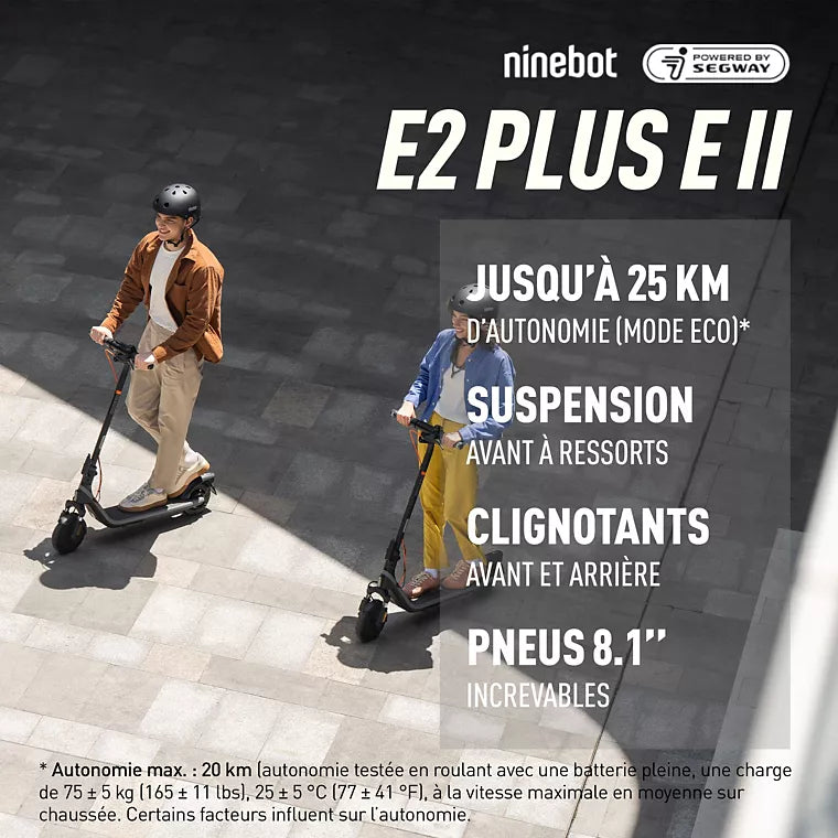 Segway-Ninebot E2 Plus II Trottinette Électrique 300W 220Wh 25km