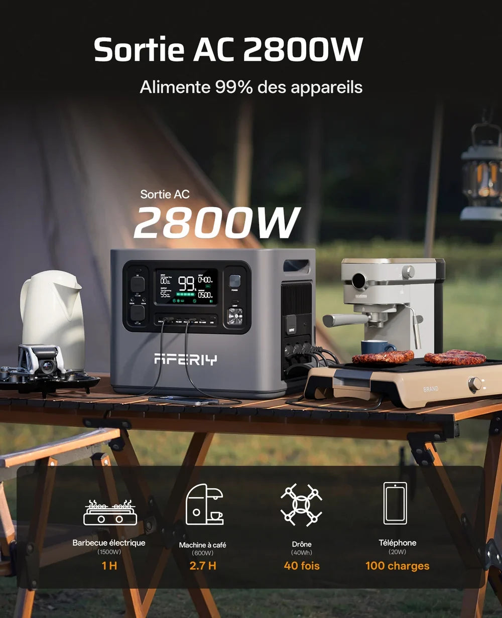 AFERIY P280 Station D'énergie Portable une Capacité D'extension  2800W 2048Wh - 10240Wh