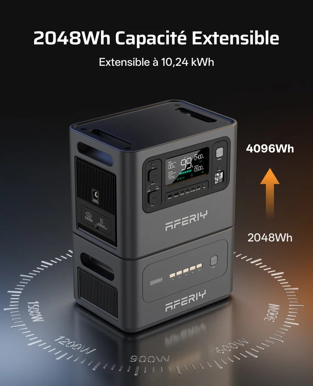 AFERIY P280 Station D'énergie Portable une Capacité D'extension  2800W 2048Wh - 10240Wh