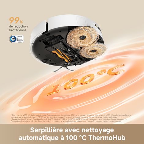 Dreame L50s Pro Ultra – Robot Aspirateur Laveur, 30 000 Pa, Lavage Serpillières 100°C, Blanc