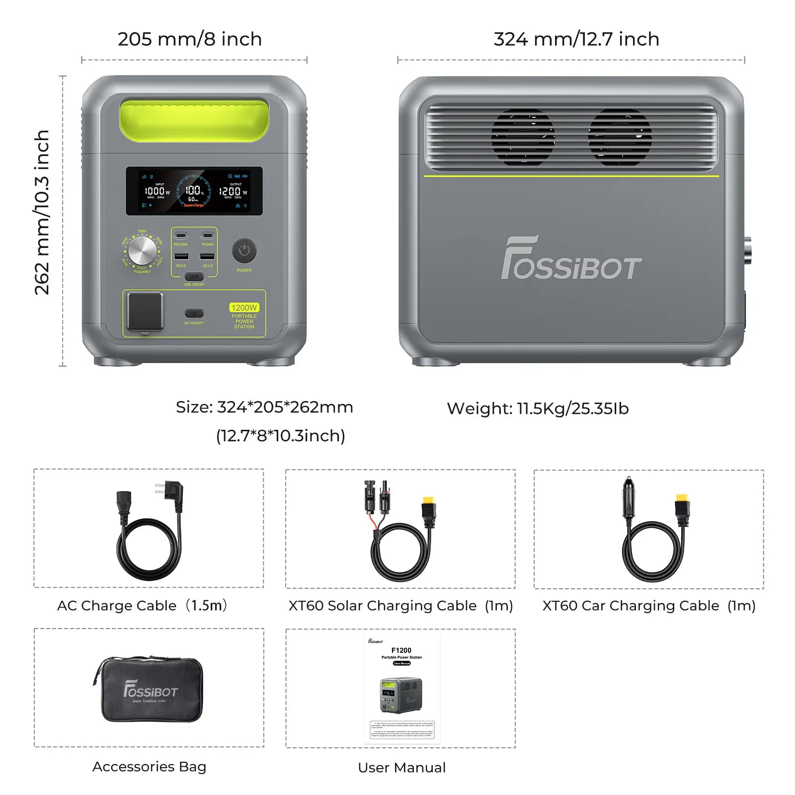 FOSSiBOT F1200 station électrique portable - 1 024 Wh | 1 200 W