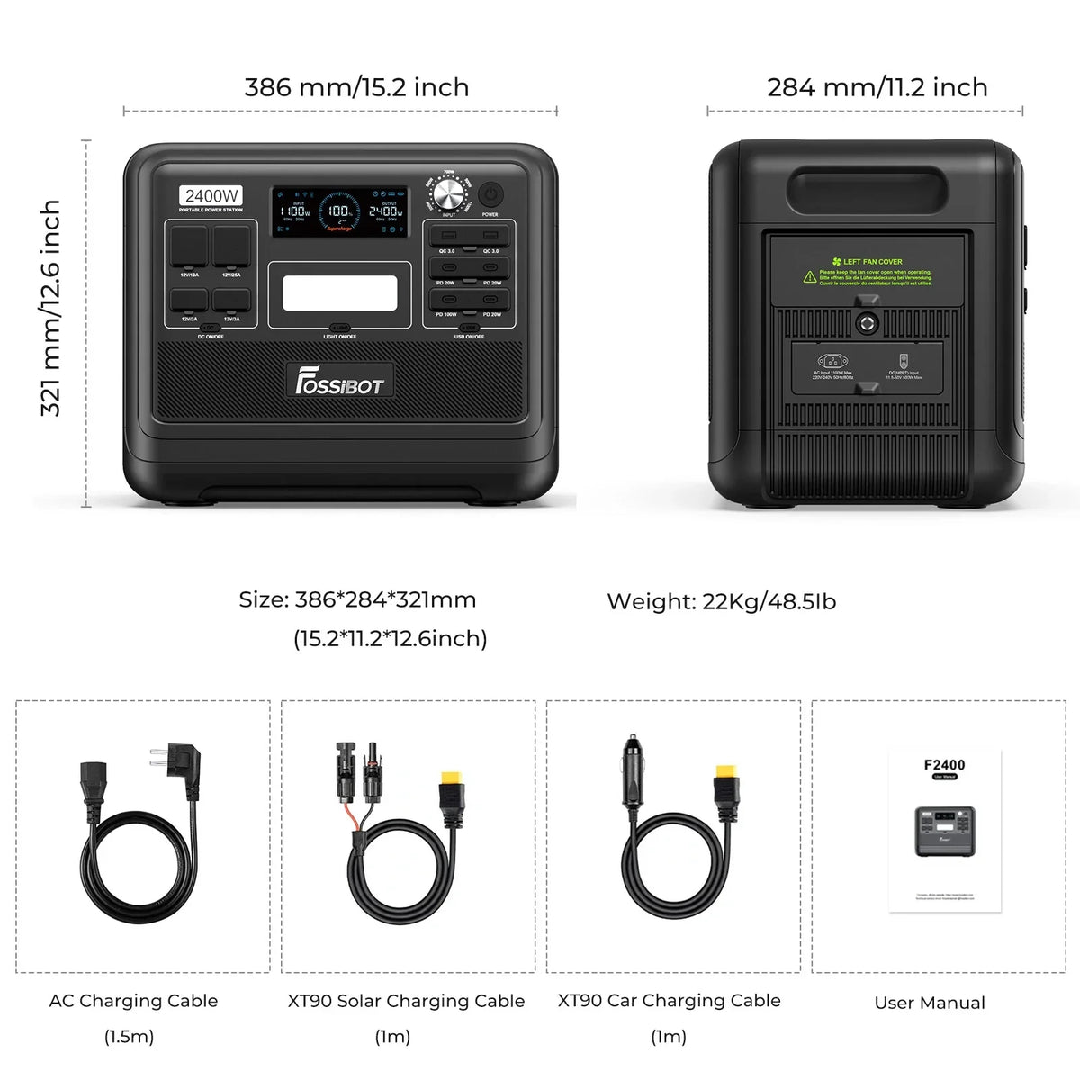 FOSSiBOT F2400 station électrique portable - 2 048 Wh | 2 400 W
