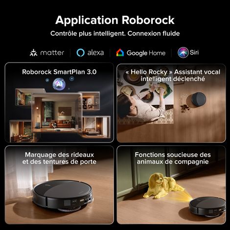 Roborock Saros 20 Set – Robot Aspirateur Laveur, 36 000 Pa, Franchit 8,8 cm, Lavage 100°C, Noir