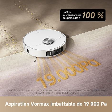 Dreame L40 Ultra AE – Robot Aspirateur Laveur, 19 000 Pa, Lavage 75°C, Brosse TriCut, Blanc