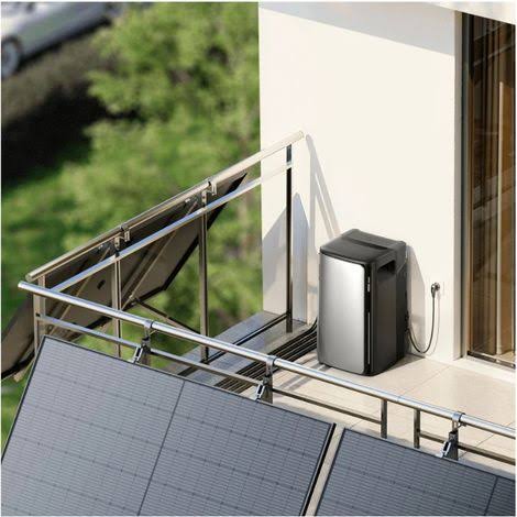 EcoFlow STREAM Ultra 800W – Batterie Solaire 1,92 kWh, Entrée PV 2000W, Sans Perçage, Gris