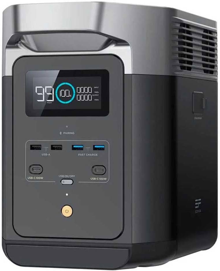EcoFlow DELTA 2 – Station Électrique Portable, 1024 Wh, LiFePO4, 1800 W, Neuf