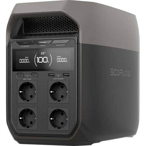 EcoFlow DELTA 3 – Station Électrique Portable, 1024 Wh, LiFePO4, 1800 W, Charge 45 min, Noir