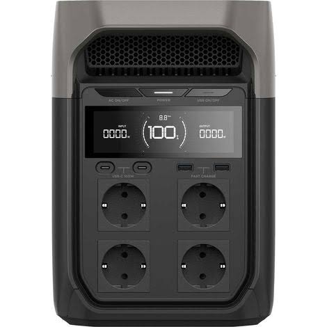 EcoFlow DELTA 3 – Station Électrique Portable, 1024 Wh, LiFePO4, 1800 W, Charge 45 min, Noir