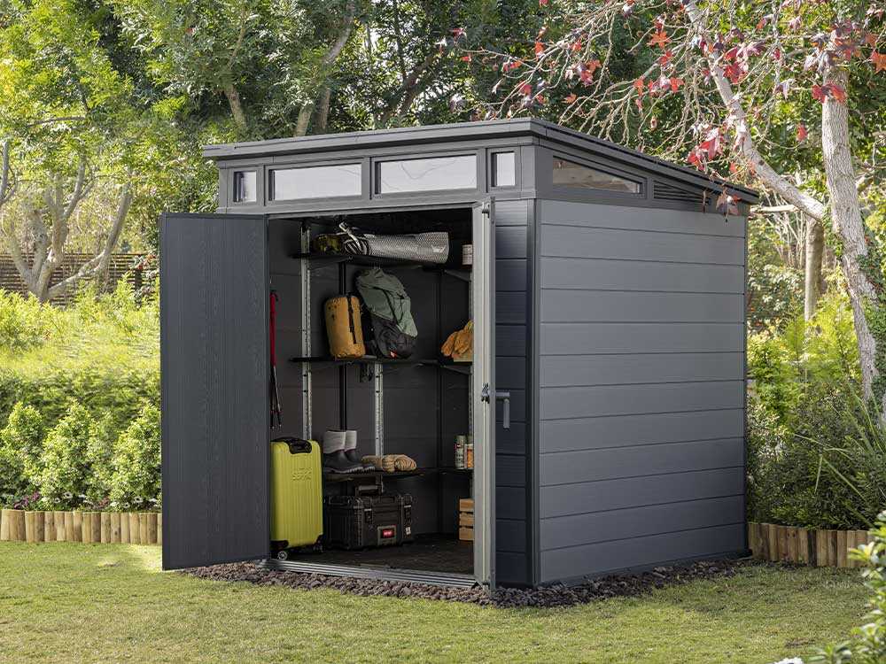 Keter Cortina 7x7 - Abri de jardin - Avec porte à double battant - 214 × 218 × 226 cm