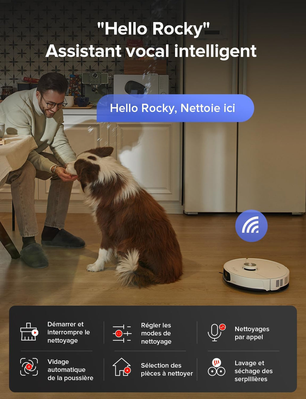 Roborock S8 MaxV Ultra – Robot Aspirateur Laveur, 10 000 Pa, VibraRise 3.0, Lavage 60°C, Blanc