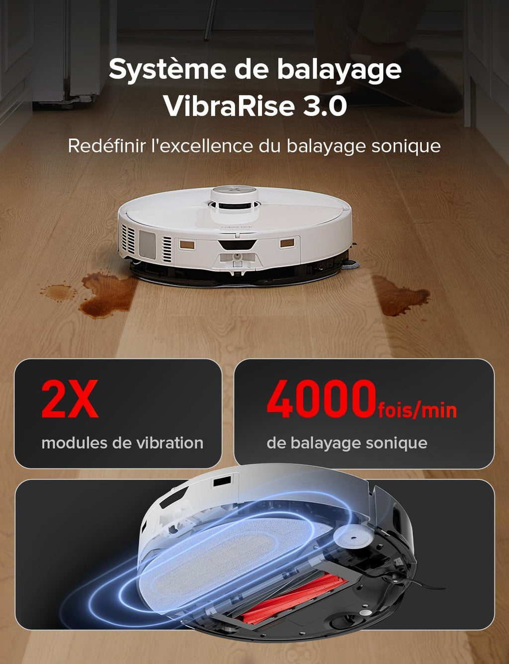 Roborock S8 MaxV Ultra – Robot Aspirateur Laveur, 10 000 Pa, VibraRise 3.0, Lavage 60°C, Blanc