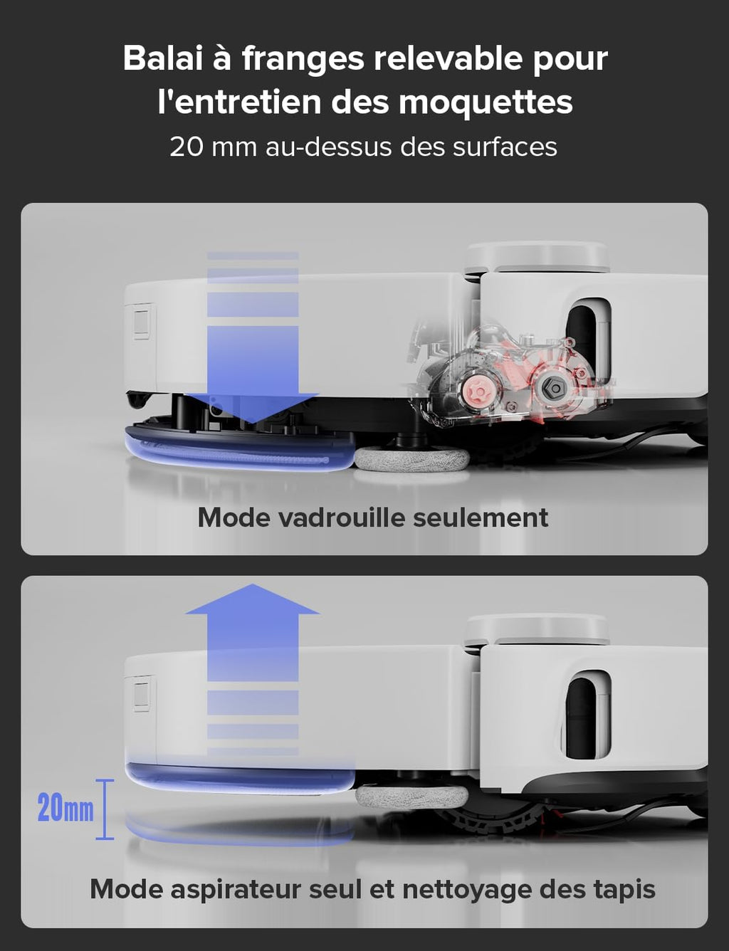 Roborock S8 MaxV Ultra – Robot Aspirateur Laveur, 10 000 Pa, VibraRise 3.0, Lavage 60°C, Blanc